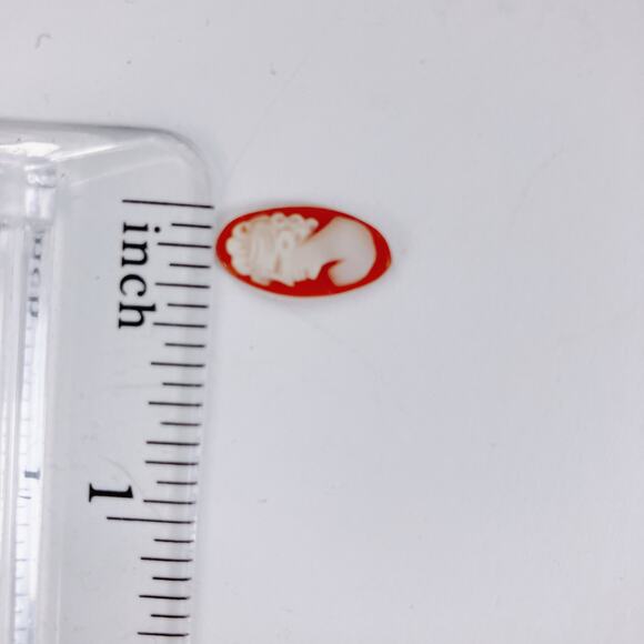 Vintage Mid Century Carved Shell Cameo Cabochon Loose Unset 1940s Jewelry - Picture 9 of 10